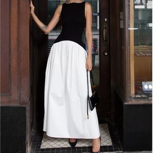 Meshki Black and White Two-Tone Maxi Dress